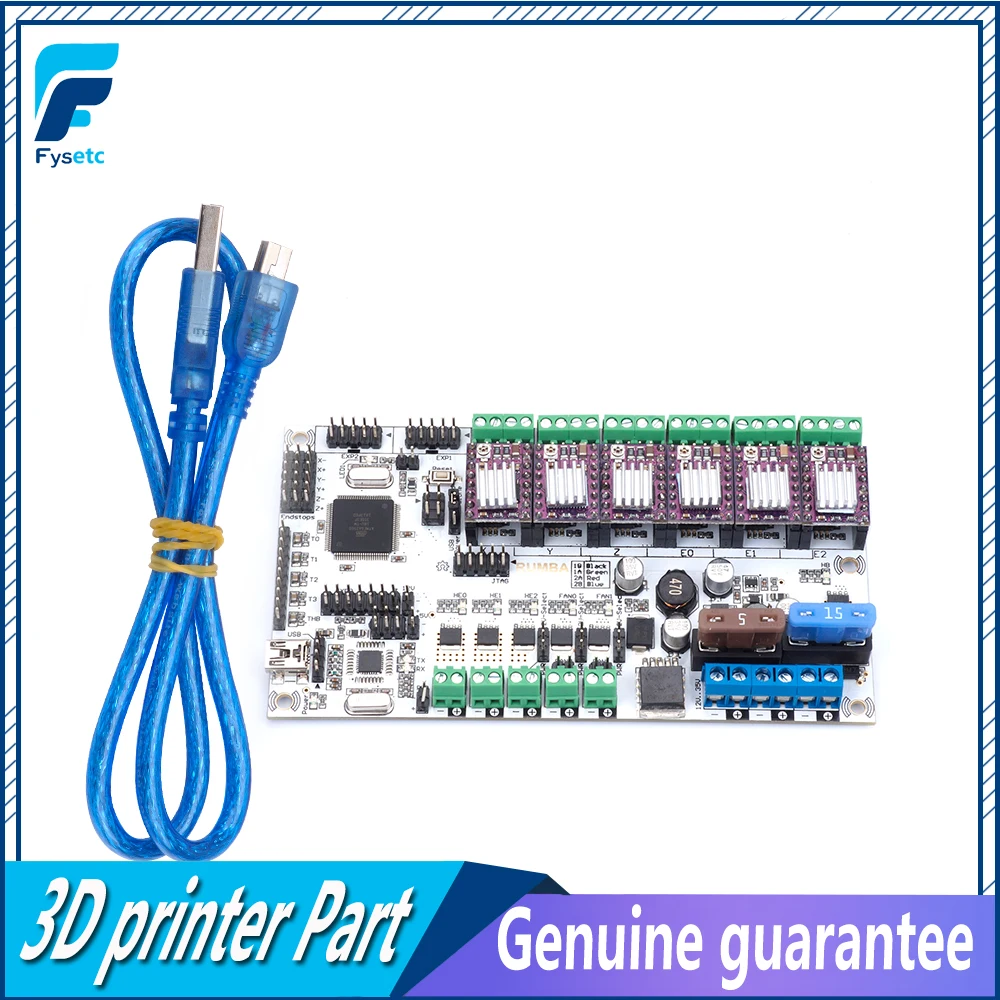 

Rumba Plus 3D Printer Start Kits Mother Board Upgrade Rumba+ Control Board With 6pcs DRV8825 Stepper Driver Suitable TFT Display