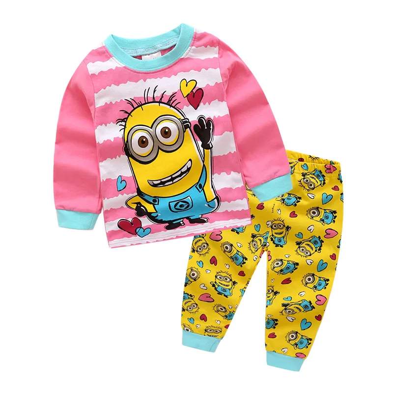 Minions 1 Детский крутой свитер с героями мультфильмов; комплект одежды со штанами; Пижама для мальчиков и девочек; топы принцессы; футболка; весенняя одежда; толстовка с капюшоном для костюмированной вечеринки «История игрушек» - Цвет: Minions 1