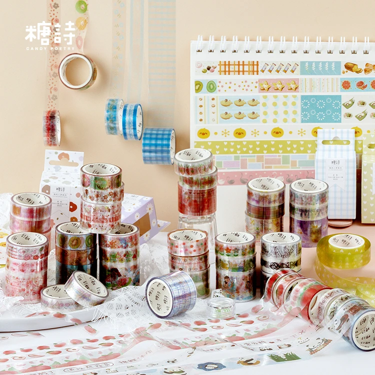 

Girl 3Pcs \ DIY Cute Creative Fun Retro Personality PET Tape Album Diary Calendar Scrapbook Student Stationery Office Supplies
