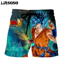 LIASOSO 3d печать Япония аниме фигурка из аниме «Жемчуг дракона» мяч Супер Saiyan Симпатичные Гоку мужские шорты пляжные шорты доска шорты брюки X0956