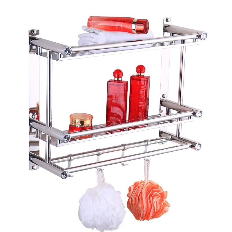 Bathroom towel rack wall mounted bathroom accessories 1/2/3 layers wall mounted bathroom accessories set modern stainless steel