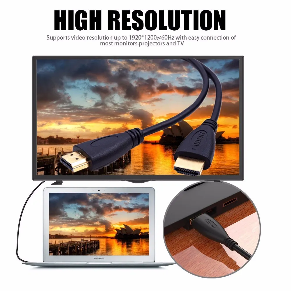 HDMI Cable HDMI to HDMI Cable 1.4V 1080P Male to Male 3D High Speed HDMI Adapter for Apple TV xbox computer HDMI Cable HDMI to HDMI Cable 1.4V 1080P Male to Male 3D High Speed HDMI Adapter for Apple TV xbox computer