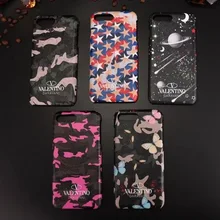 Роскошные итальянские Стиль чехол для iPhone 6 6 S 6 7 7 плюс крышка Valentino камуфляж Вселенной звезды molile телефон Капа случае