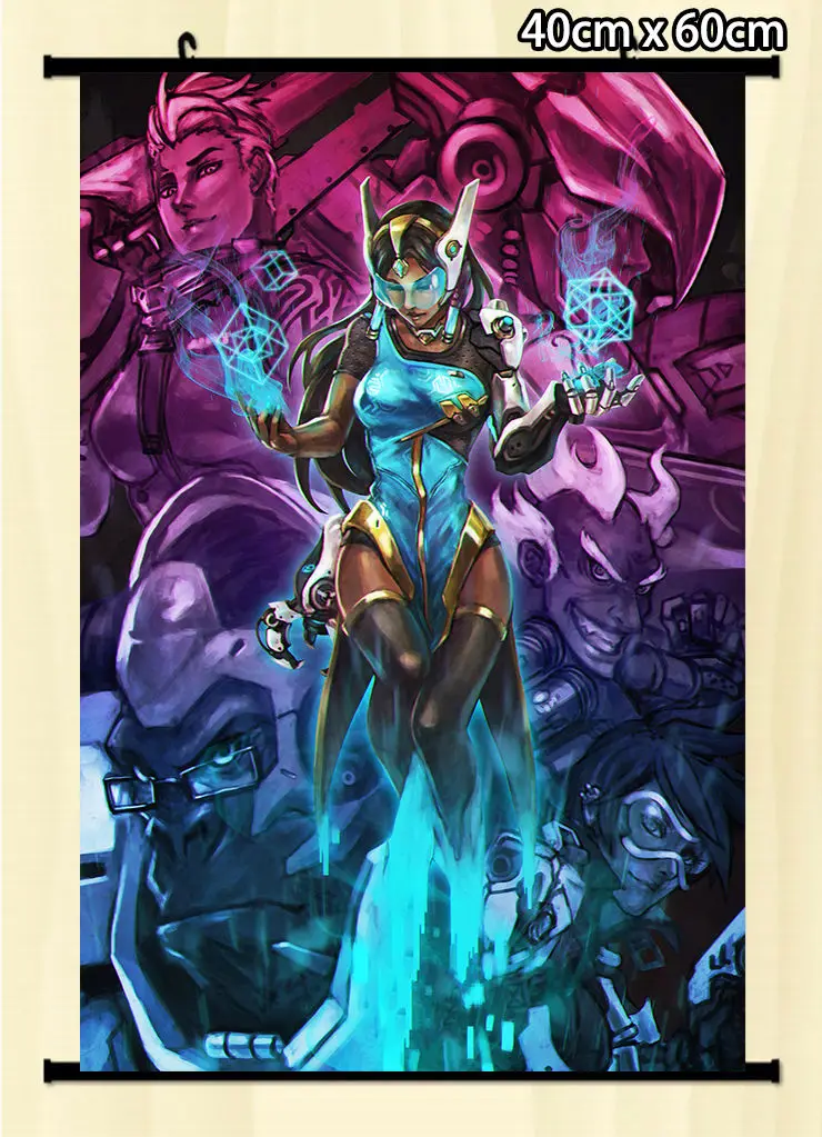 Настенный прокрутки постер Overwatch Symmetra Pharah Winston домашний декор игра 80x60cm | Дом и сад