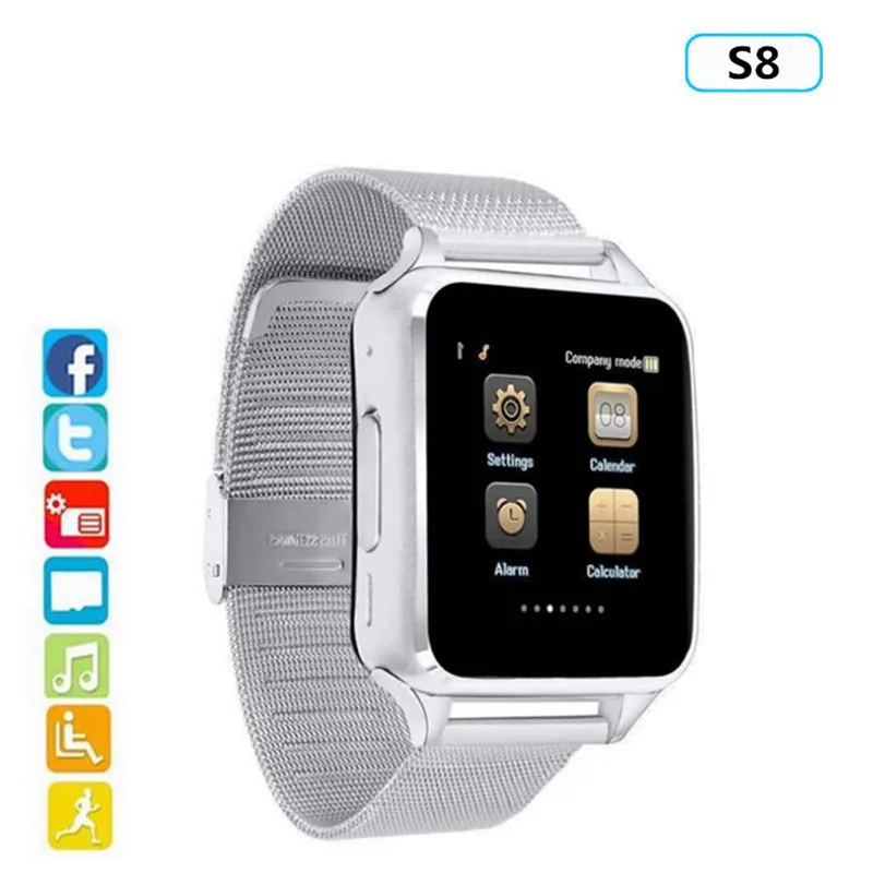 

2019 New X7D Bluetooth Smart Watch S8 Support SIM TF Card Camera Facebook Whatsapp Smartwatch Clock For Android Phone PK Z60 X6
