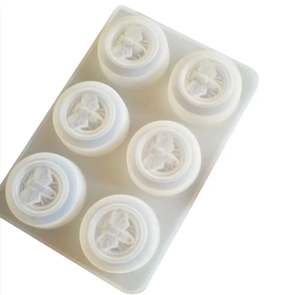 

6 Grids Silicone 3D Soap Mold Tray Bee Pattern Soap Cutter Silicone Handmade DIY Soap Maker Form Mould Soap-Based