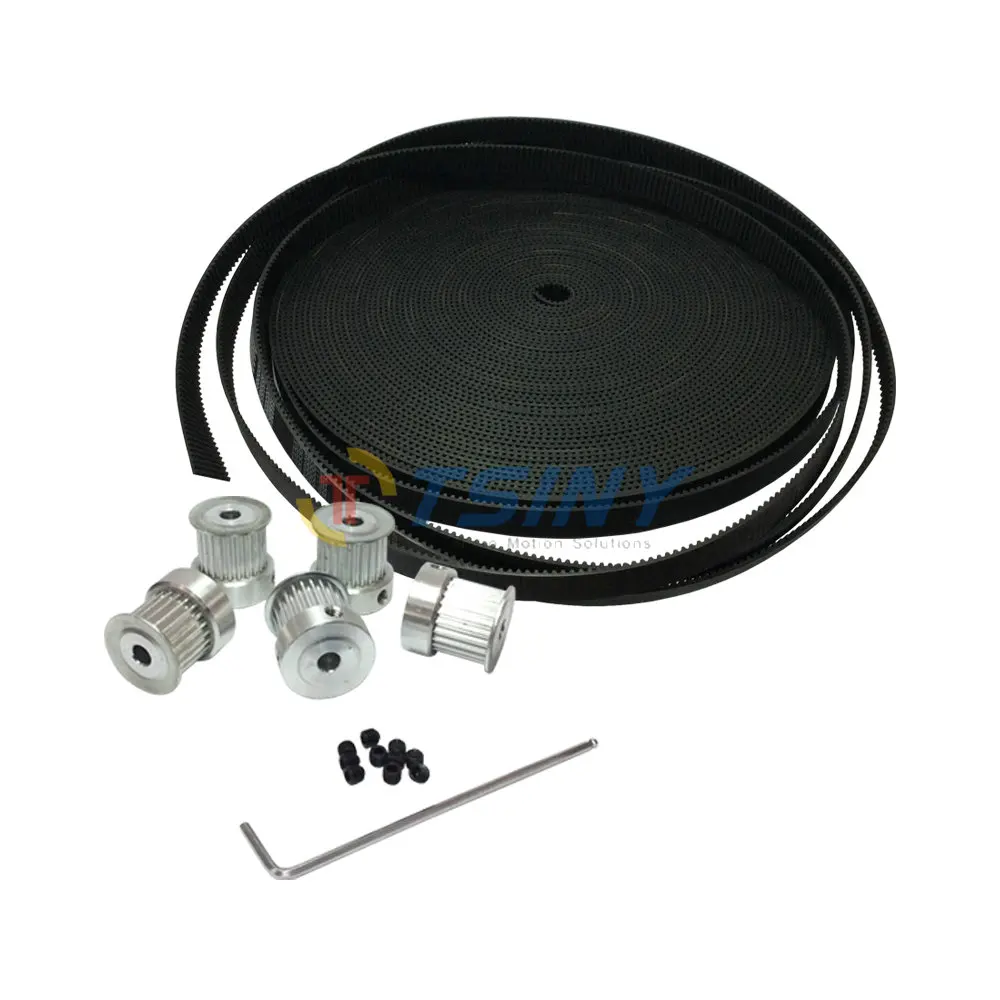 

3D Printer Parts 3M Timing Belt Open Ended Rubber 5 Meters + 5Pcs Wheels 16 Tooth Pitch 3mm for Laser Engraving CNC Machines