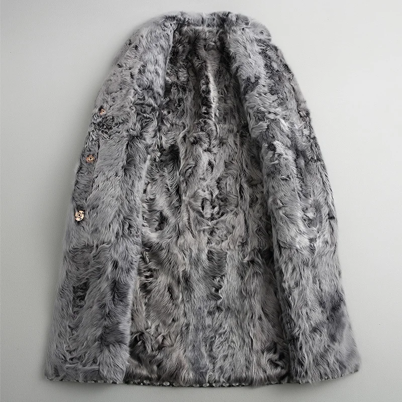 Женская Шуба из натуральной шерсти с подкладкой из меха ягненка, зимняя женская меховая длинная теплая верхняя одежда LF5140