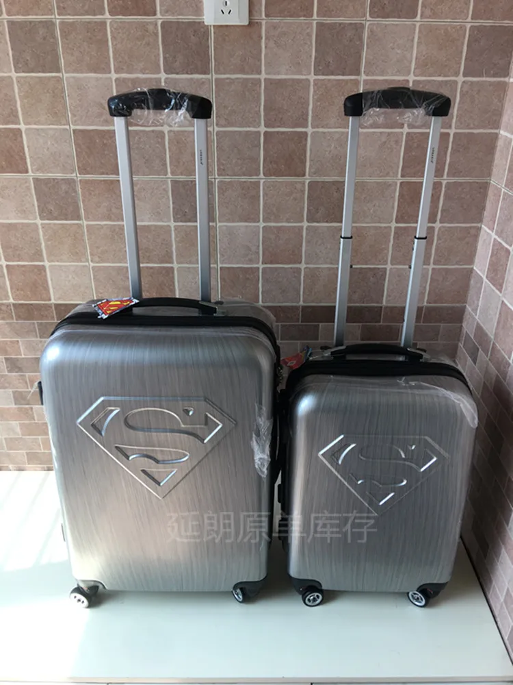 Cool ! superman luggage hero pattern trolley 4 wheels travel rolling