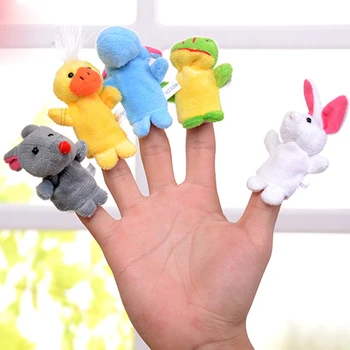 

1pcs small animals finger dolls toys puppets cute small animal finger doll double fabric smooth thread puppets