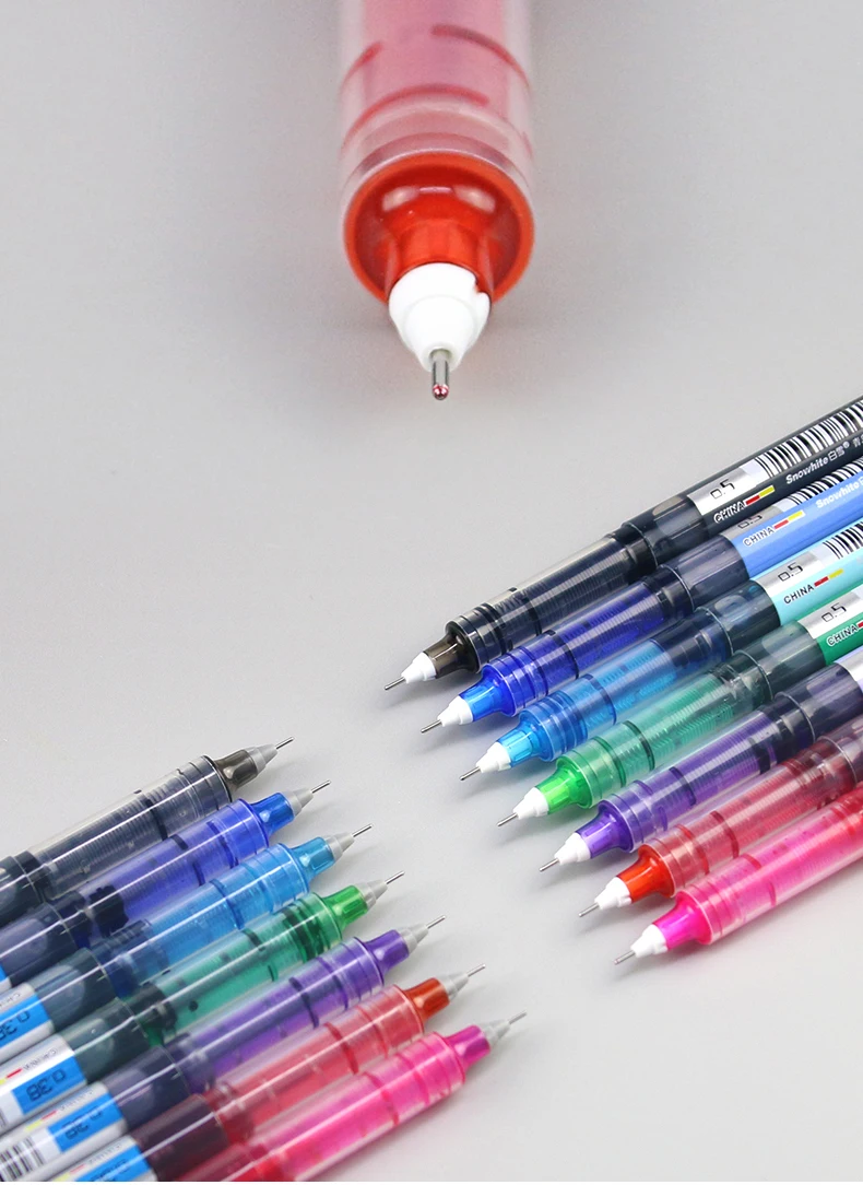 0,38 мм, 0,5 мм, прямая жидкая гелевая ручка, свободные цвета, для студентов, высококачественные цветные маркеры, офисные канцелярские принадлежности, 1 шт