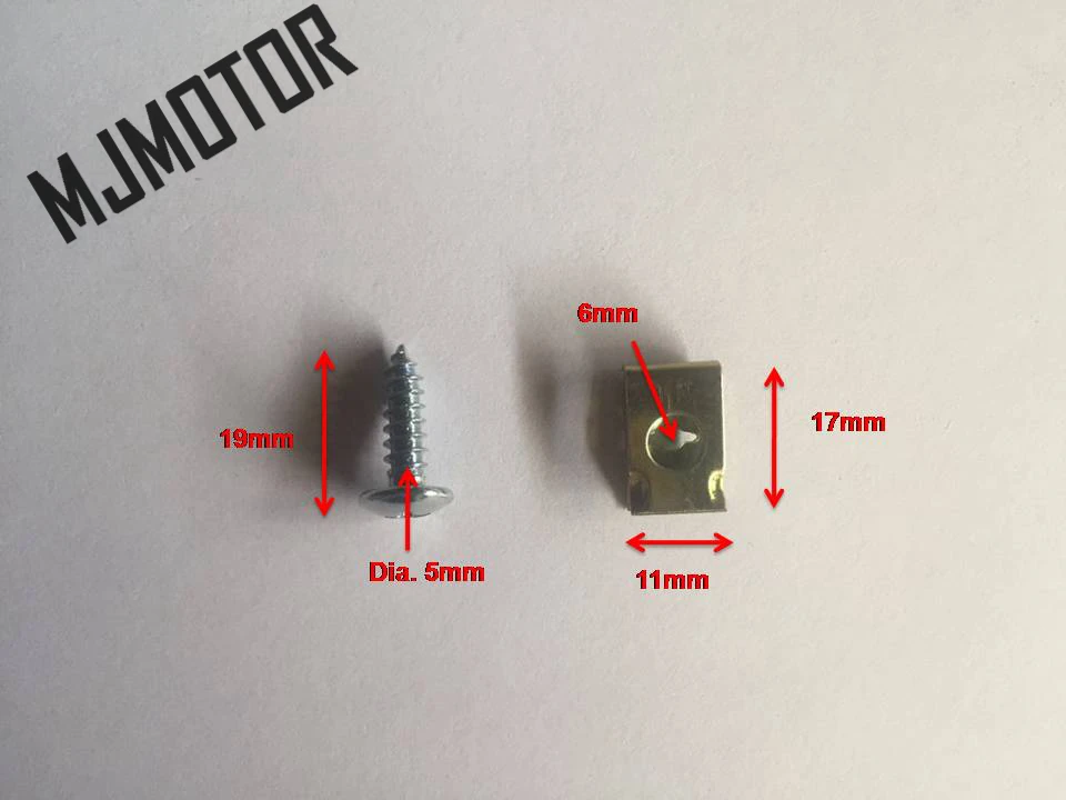 100 шт./компл.) M5 винты и крепеж тела U клипсы для китайского мопедов Honda yamaha QJ Keeway Kymco квадроцикл Пластик использовать часть