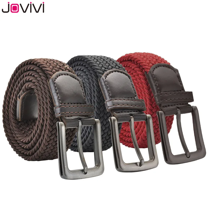 

Jovivi New Arrival 1pc Unisex Pin Buckle Sports Webbing Stretch Men's Belt Waistband Canvas Fashion Belt Have 3 Colors Optional