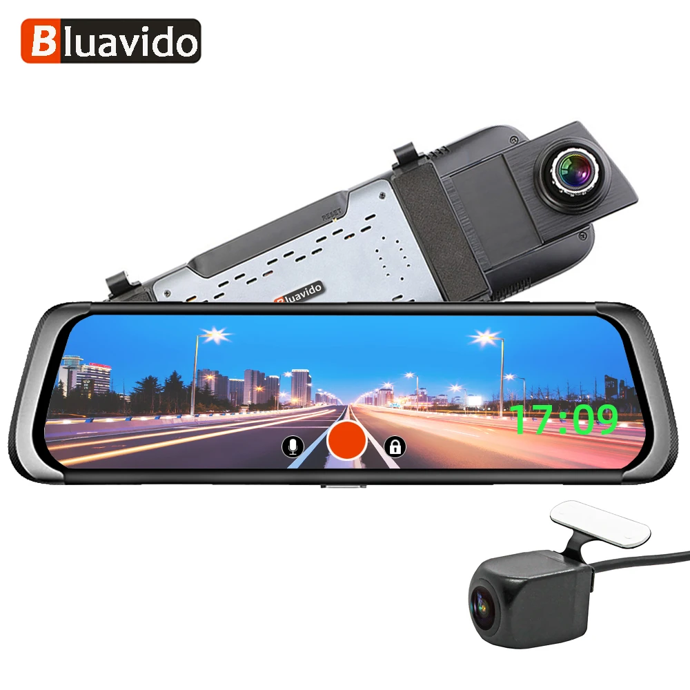 Автомобильный видеорегистратор Bluavido 4G Android 10 дюймов GPS FHD 1080P ADAS навигация двойной