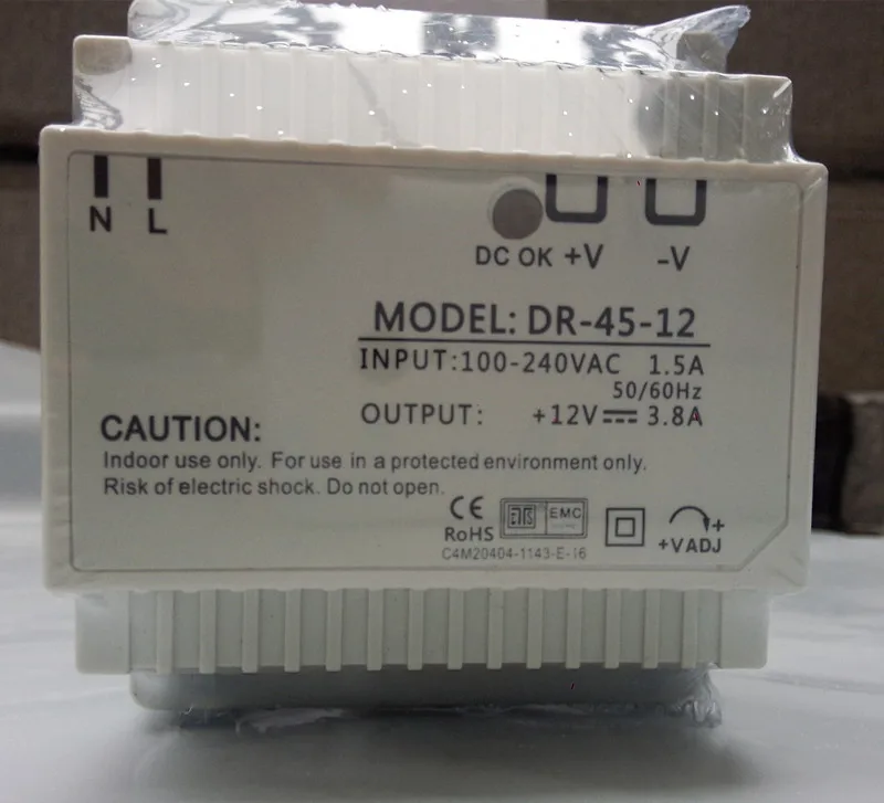 DR-45-12 45 W montado en Riel Din fuente de Alimentación Del Transformador 110 V 220 V AC a DC 12 V 3.5A 45 W Salida fuente de alimentacion 12 v DR-45-12 45 W montado en Riel Din fuente de Alimentación Del Transformador 110 V 220 V AC a DC 12 V 3.5A 45 W Salida fuente de alimentacion 12 v