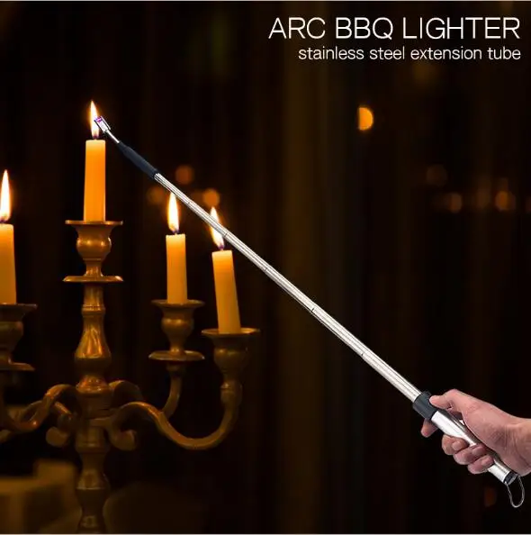 

2019 new arc BBQ kitchen lighter USB arc Pulse ignition gun with long rod igniter