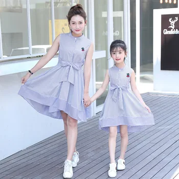 

PPXX Striped Girl Women Dress Mother Daughter Dresses Shirtdress Family Matching Clothes outfits Family Look Plus Size