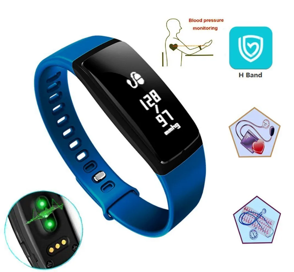 E EDC Blood Pressure Smart Wristband V07 Pedometer Smart Bracelet Heart