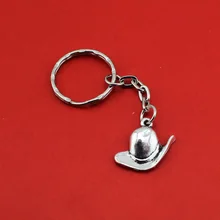 2017 New Hot Selling Women Men s Fashion Jewelry Handmade Silver Hat Key Chains Key Rings