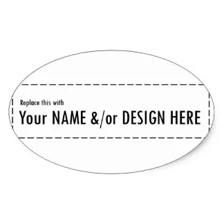 

4x2cm Design Your Own Custom Personalize Name Design Oval Sticker