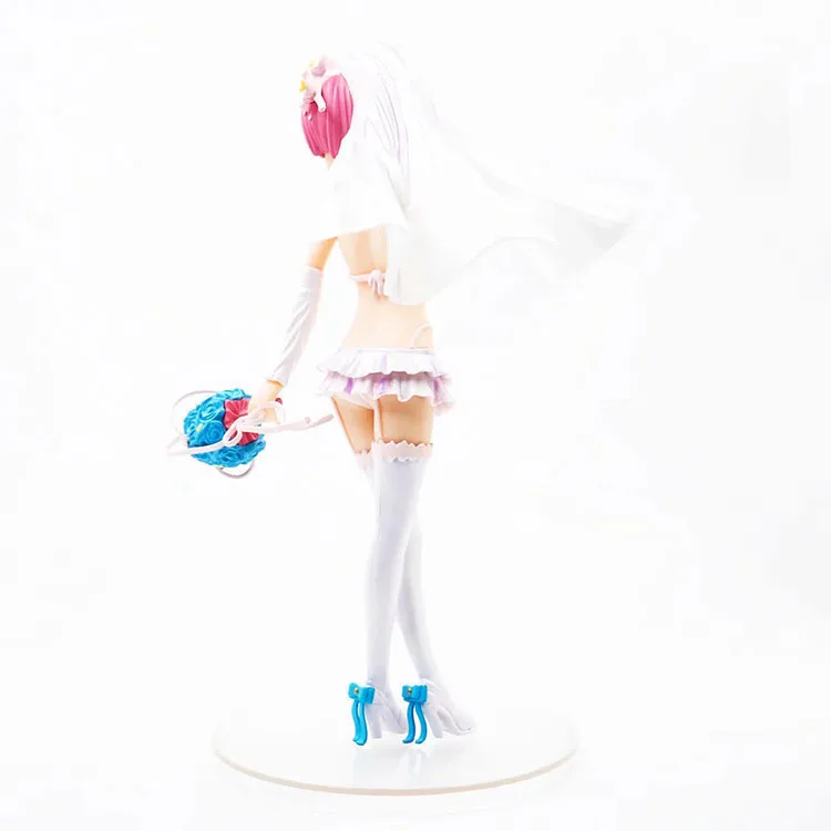 RELIFE IN A DIFFERENT WORLD FROM ZERO REM ACTION FIGURE 18 SCALE PAINTED FIGURE WEDDING DRESS GIRL VER. REM PVC FIGURE TOY (7)