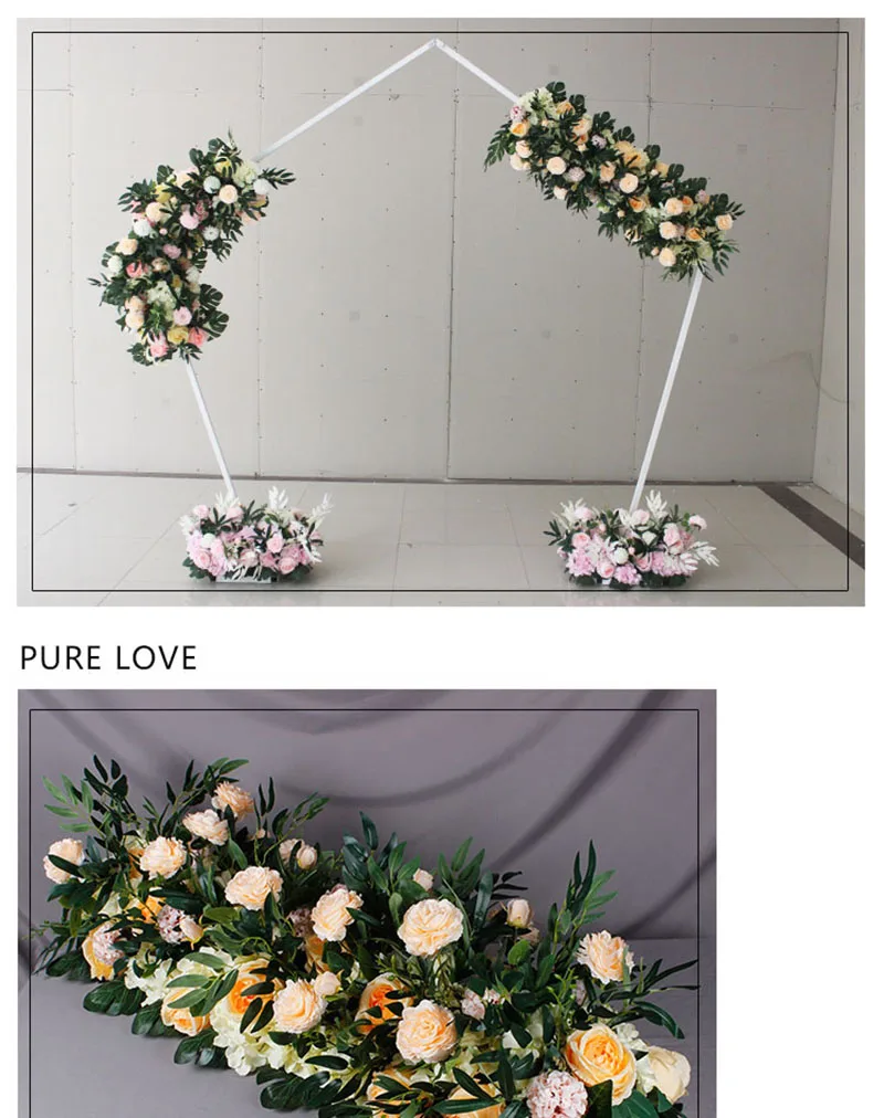 Flone 50cm Artificial Silk Rose Flower Row For Pink Wedding Decoration Arch Road Lead Window Party Decor Fake Flowers Home Art (6)