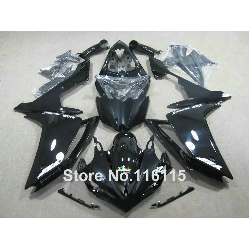 

Injection molding motorcycle fairings set for YAMAHA YZF R1 2007 2008 YZF-R1 07 08 all glossy black full fairing kit CF72