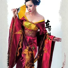 Yangexing древней китайской династии Тан Роскошные Hanfu с длинным хвостом блеск аппликация Феникс Женские cosstume красный свадебное платье