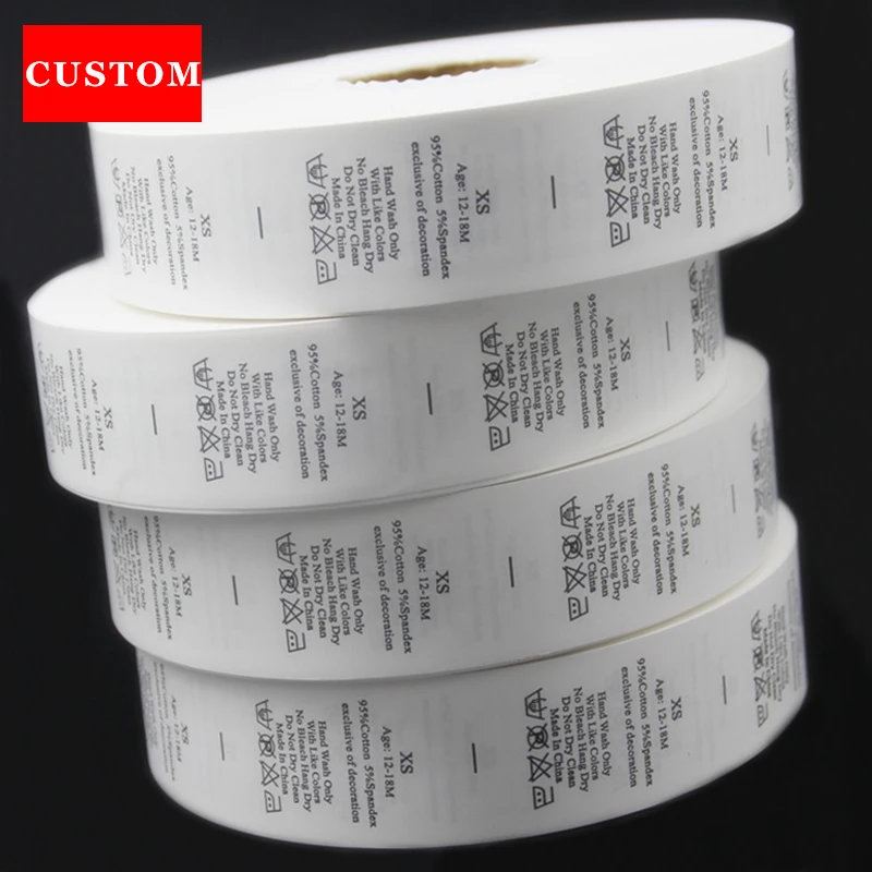 

factory customized made garment washing label ribbon clothing printed private label branding custom private label clothing