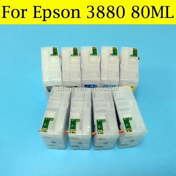 1 комплект пустой Заправляемый картридж для чернил T5801 T580 580 принтера Epson pro 3880 3880XL