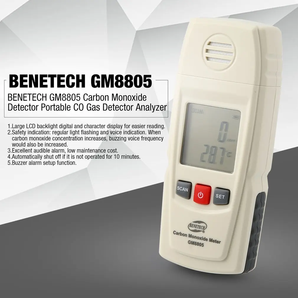 

GM8805 CO2 Meter Sensor Monitor Elitech Car-Detector Air Quality Monitor pm2.5 Detector CO2 Analyzers gas leak alarm CO Monitor