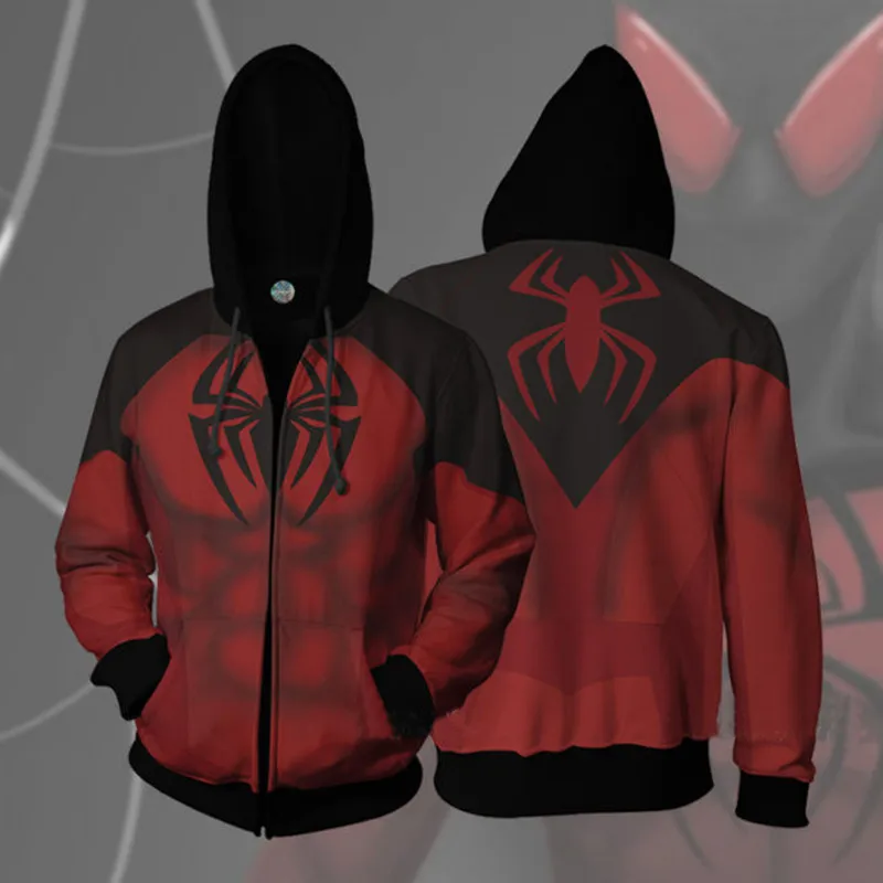 

Movie Spiderman Movie Sweatshirts Avengers Endgame Quantum Realm Hoodie Cosplay Costume Jackets Zipper Hoded