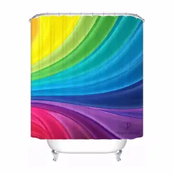 Пользовательские красочные радужные фон ванная комната приемлемая занавеска из полиэстеровой ткани занавеска для ванной #180320-01-135