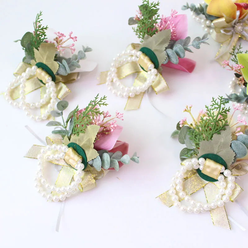 cuff bracelets bridesmaid wrist flower wedding  (22)