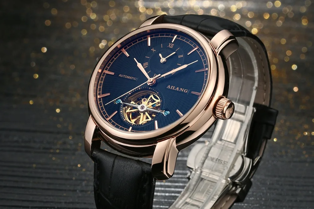 AILANG Высокое качество Мужские часы лучший бренд класса люкс Tourbillon механические часы Автоматическая повседневное бизнес наручные Relogio Masculino