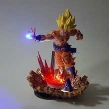 Super Saiyan Goku Dragon Ball Z Figures Kamehameha Power Up Led Light Up  (15 CM)