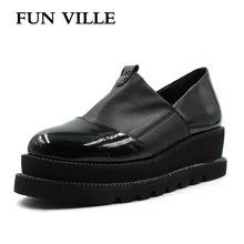 FUN VILLE 2018 New Style Women Flats Spring Summer Flat Platform Casual shoes Flock black Round toe Sexy Ladies shoes size 37-41 FUN VILLE 2018 New Style Women Flats Spring Summer Flat Platform Casual shoes Flock black Round toe Sexy Ladies shoes size 37-41