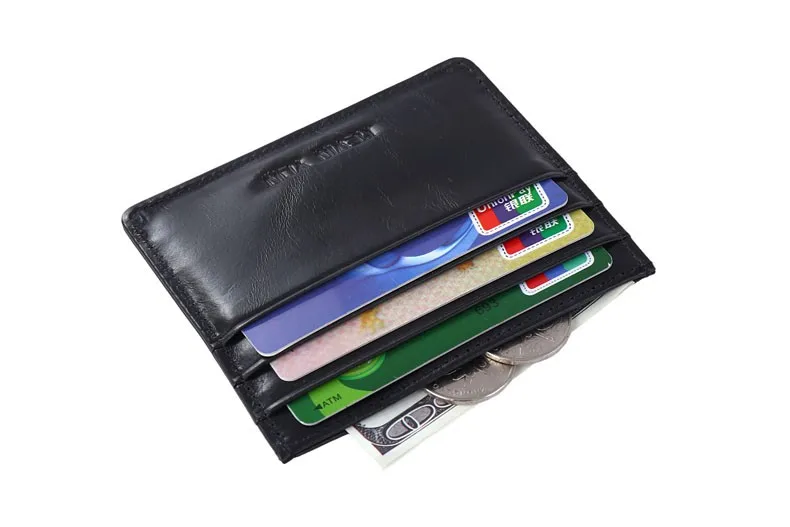 KEVIN YUN Designer Brand Vintage Men Card Holder Wallet Genuine Leather Mini Pocket Credit ID Card Case