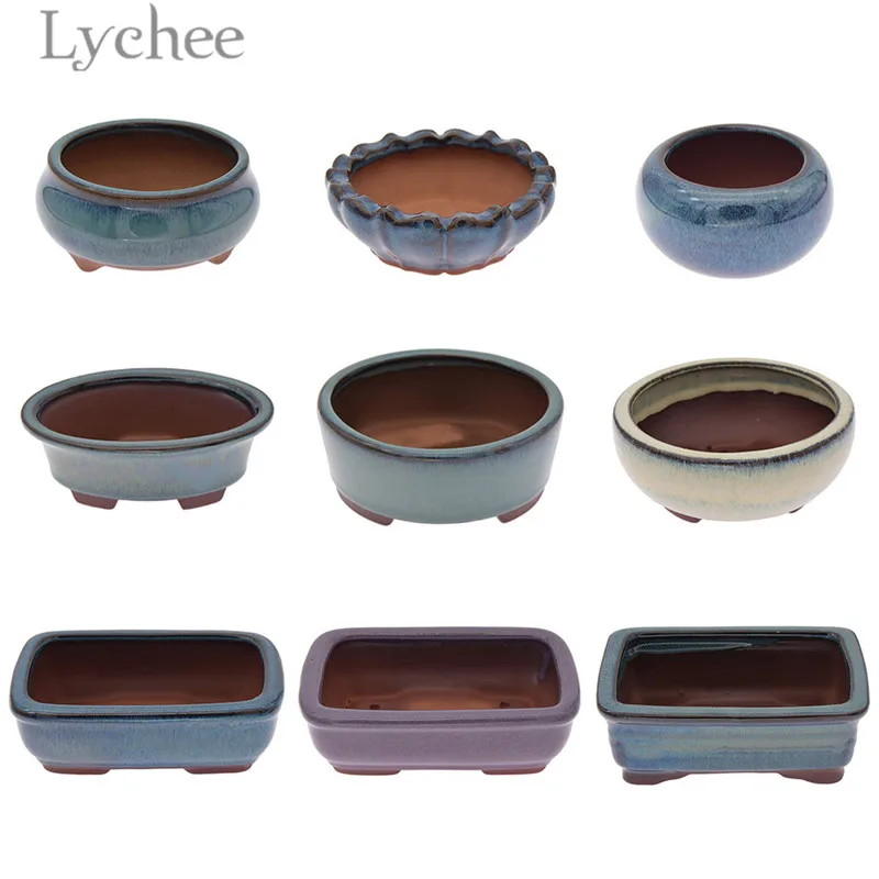 

Lychee Succulent Ceramic Flower Pot Small Size Desktop Flower Planter Home Garden Office Decoration