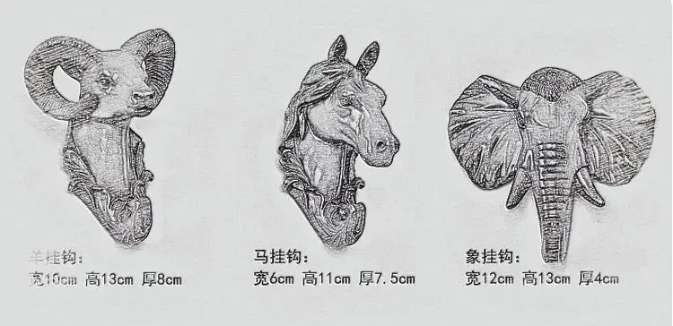 Настенный крючок с животными в стиле ретро, Креативные аксессуары для дома, полимерные крючки, искусство, золотая голова оленя, крючок для халата, для дома/бара, модное украшение, подарок