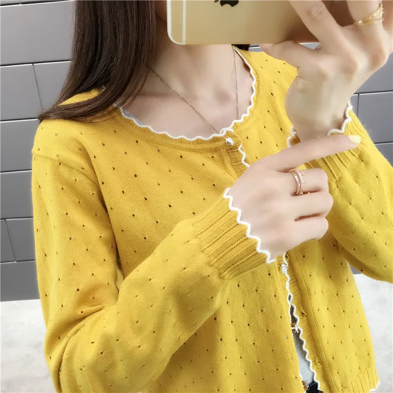 OHCLOTHING 2019 قصيرة تصميم رقيقة سترة المرأة انقطاع واقية من الشمس تكييف الهواء قميص سترة قميص محبوك الرأس صغير
