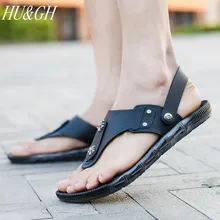 Размер 40-45, новые летние водонепроницаемые Тапочки ПВХ Модель Хан Модные мужские сандалии-Вьетнамки