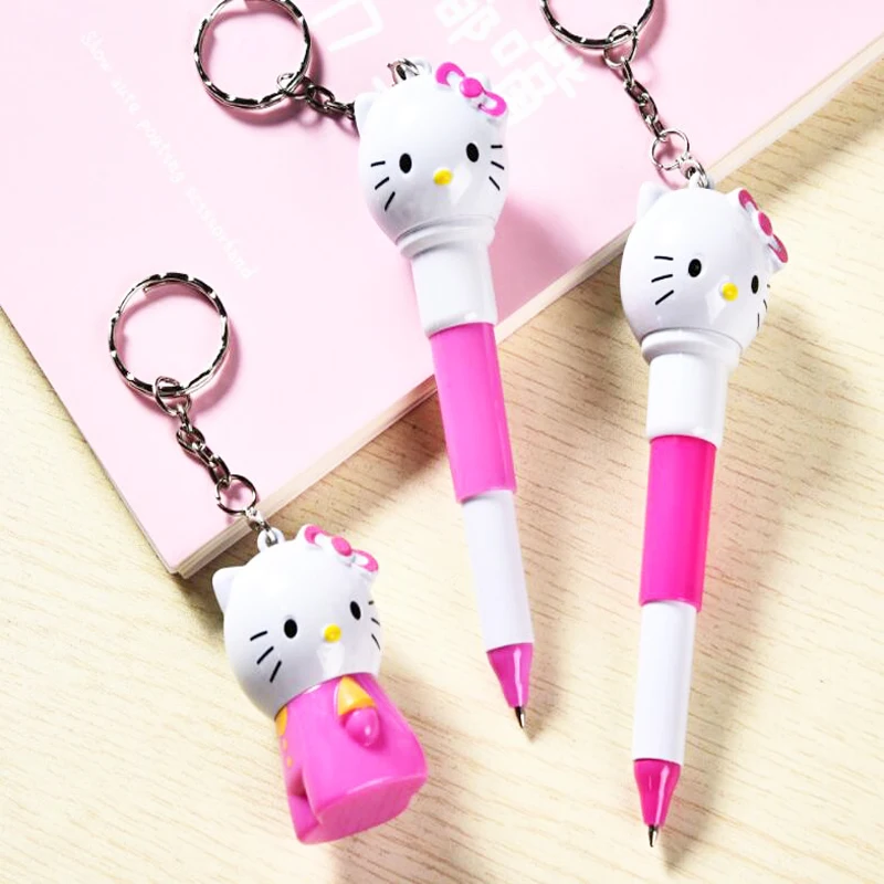 

Cute cartoon Hello kitty cat retractable ballpoint pen Children's fun writing stationery gel pen Office signature pen