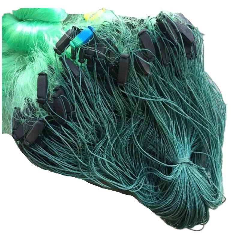 wrapped sinker 3layer 2cm-5cm mesh sink net green gill net fish trap nylon fishing net rede de pesca fishing network fish tool