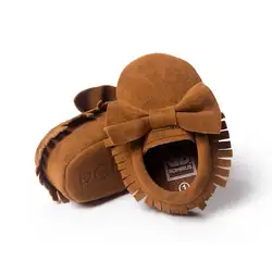 Fringe детская мягкая подошва ПУ замшевая обувь для малышей милые Мокасины Prewalker