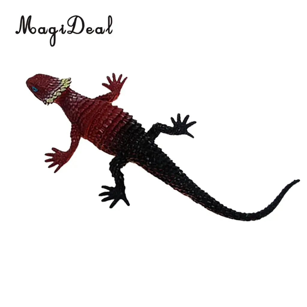 MagiDeal 1Pc Lifelike Vivid Reptile Zoo Animal Rubber Lizard Model Figure Educational Toy for Children Kids Decoration 3Colors