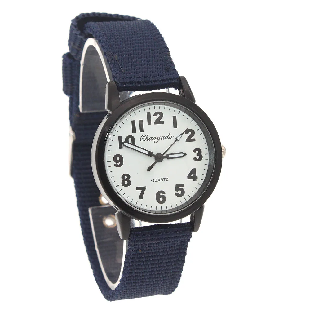 Детские часы в стиле милитари, нейлоновый ремешок, студенческие часы для мальчиков и девочек, кварцевые аналоговые армейские часы для мужчин и женщин, кварцевые наручные часы U92 - Цвет: White deep blue