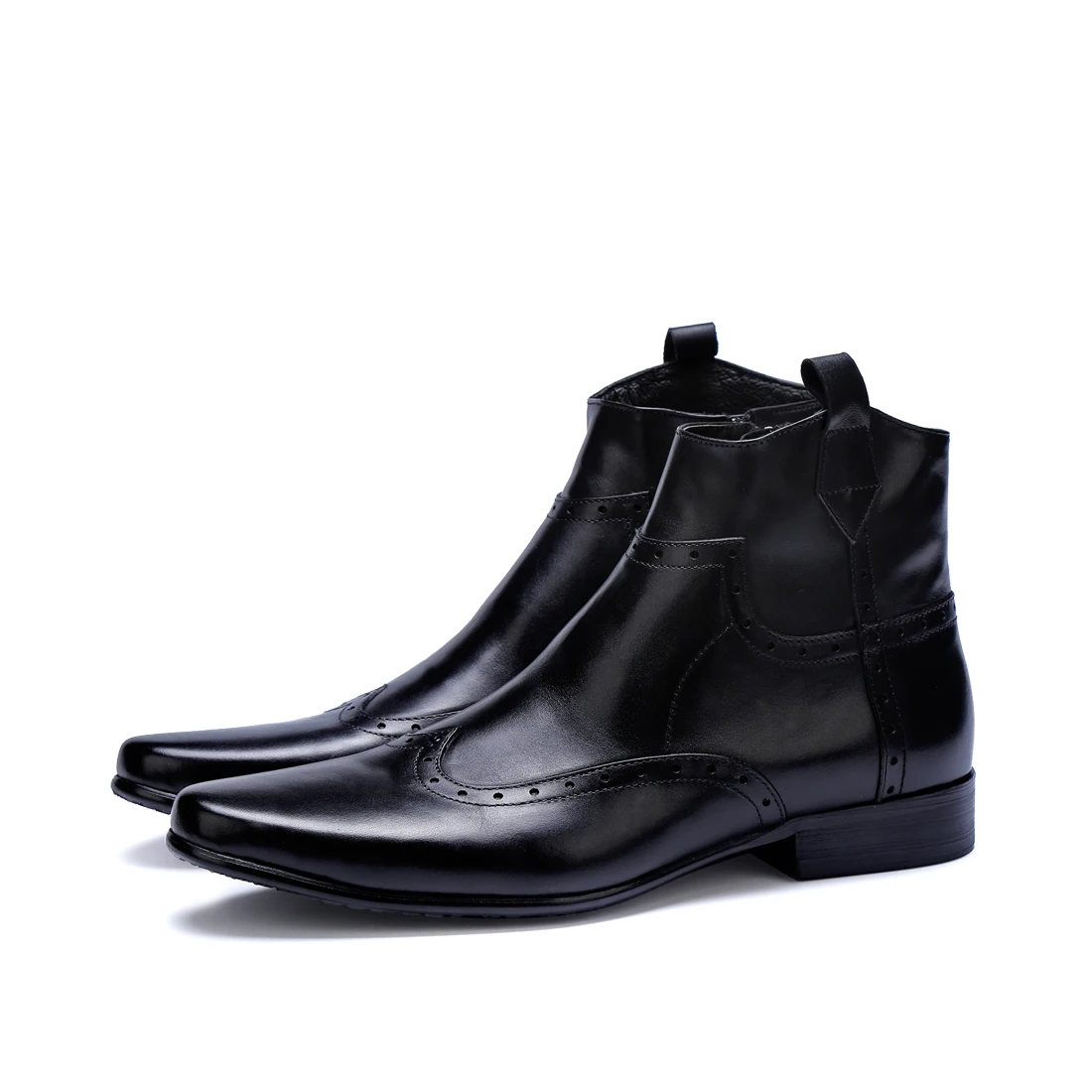 Oxfords Zapatos Negro Genuino Retro marrón Punta Vaquero Cuero Estrecha 2018 De Occidental Chakku Boda Tobillo Nuevo Botas PCZXqw1x1
