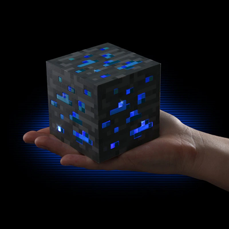 Minecraft Light Up Diamond Ore Blue Led Diamond Block Cube Light From The Minecraft Game Led Lights Chinese Lanterns Lighted Styletlight Bulb Led Aliexpress