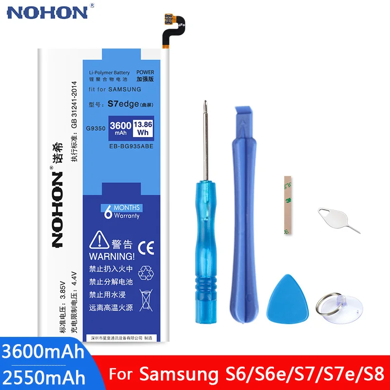 

For Samsung Galaxy S6 S7 Edge S8 S6Edge S7Edge G920F G925F G930F G935F G950F Battery Mobile Phone Bateria Original Replace Tools